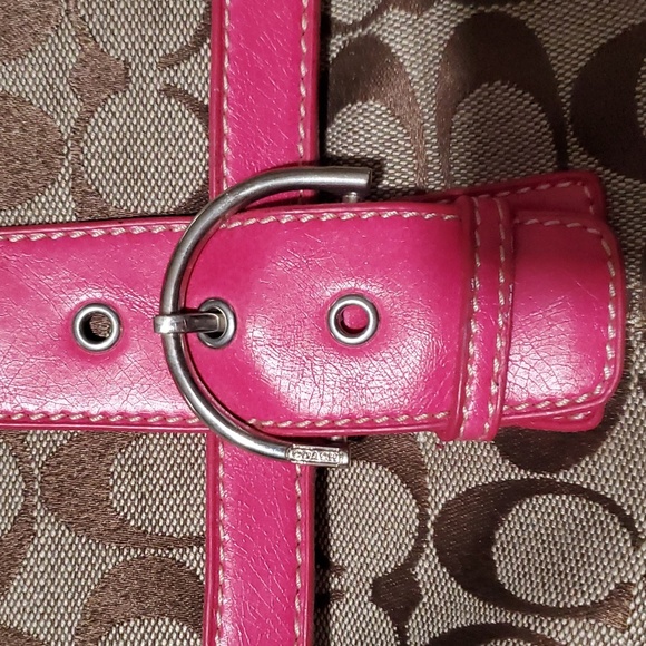 Pink and brown signature coach handbags purse - Picture 8 of 8
